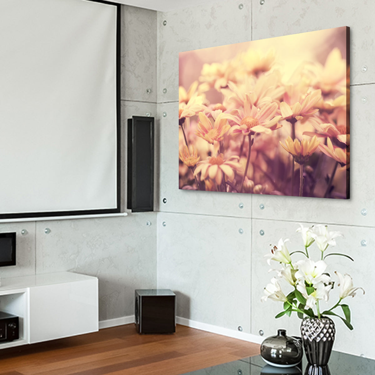 Flowers at Sunset Wall Art