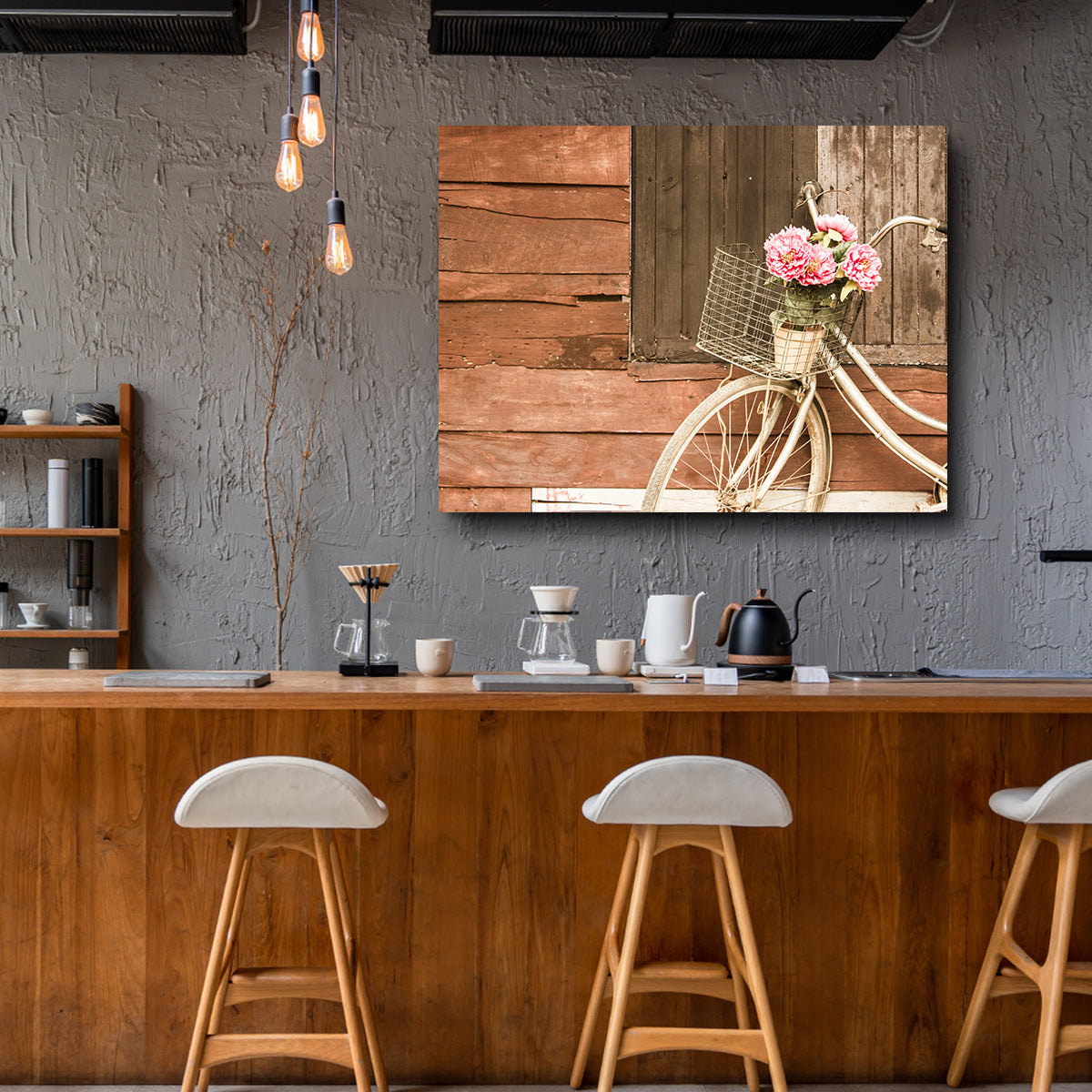 Flowers in a Bicycle Basket Wall Art