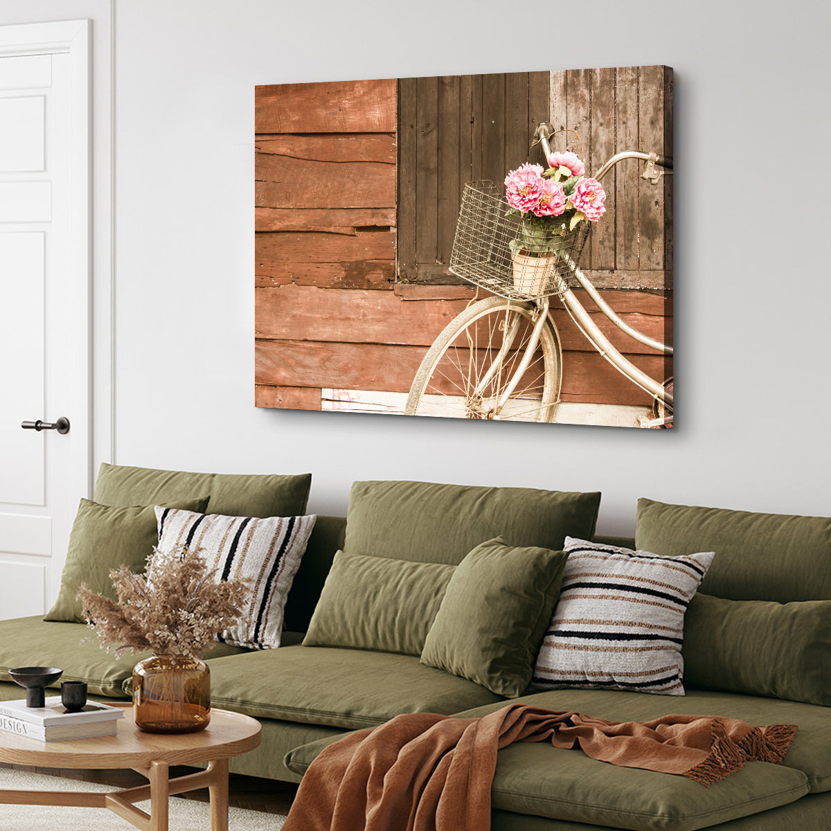 Flowers in a Bicycle Basket Wall Art