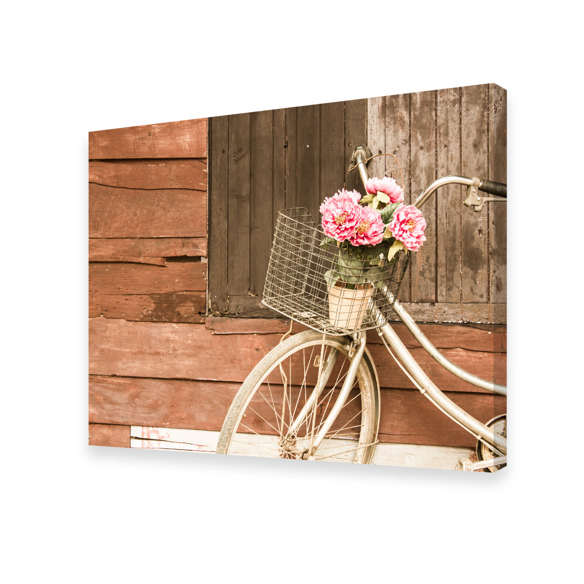 Flowers in a Bicycle Basket Wall Art