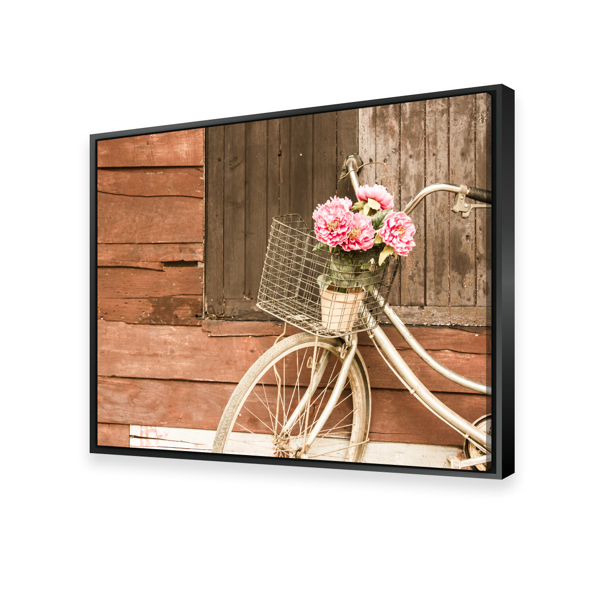 Flowers in a Bicycle Basket Wall Art
