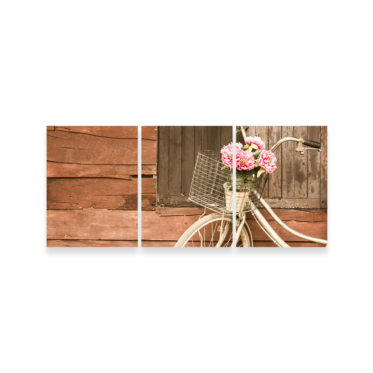 Flowers in a Bicycle Basket Wall Art