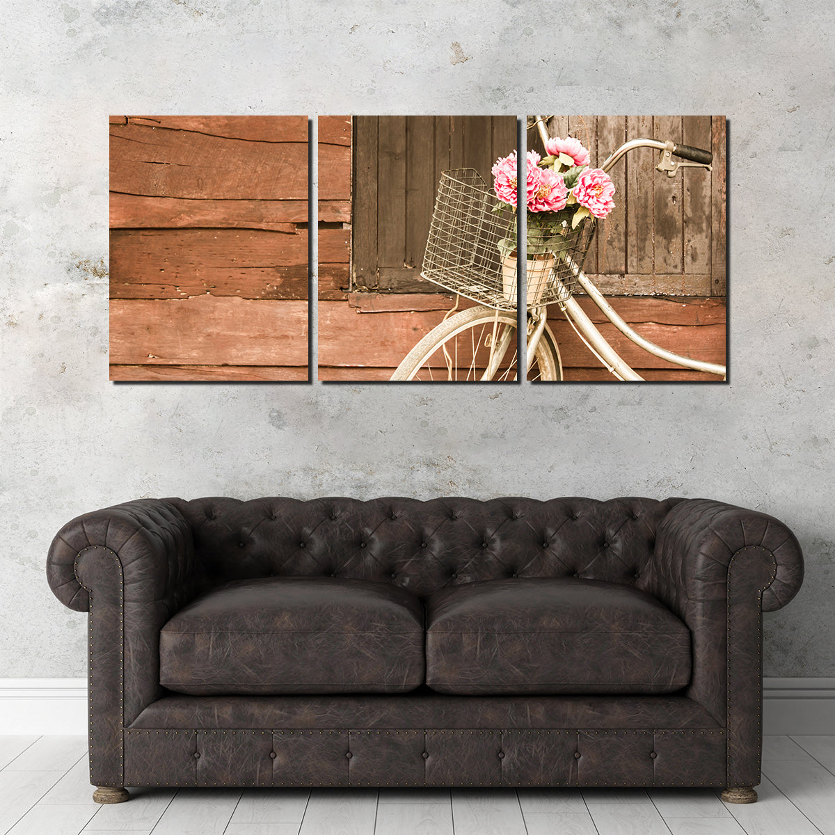 Flowers in a Bicycle Basket Wall Art