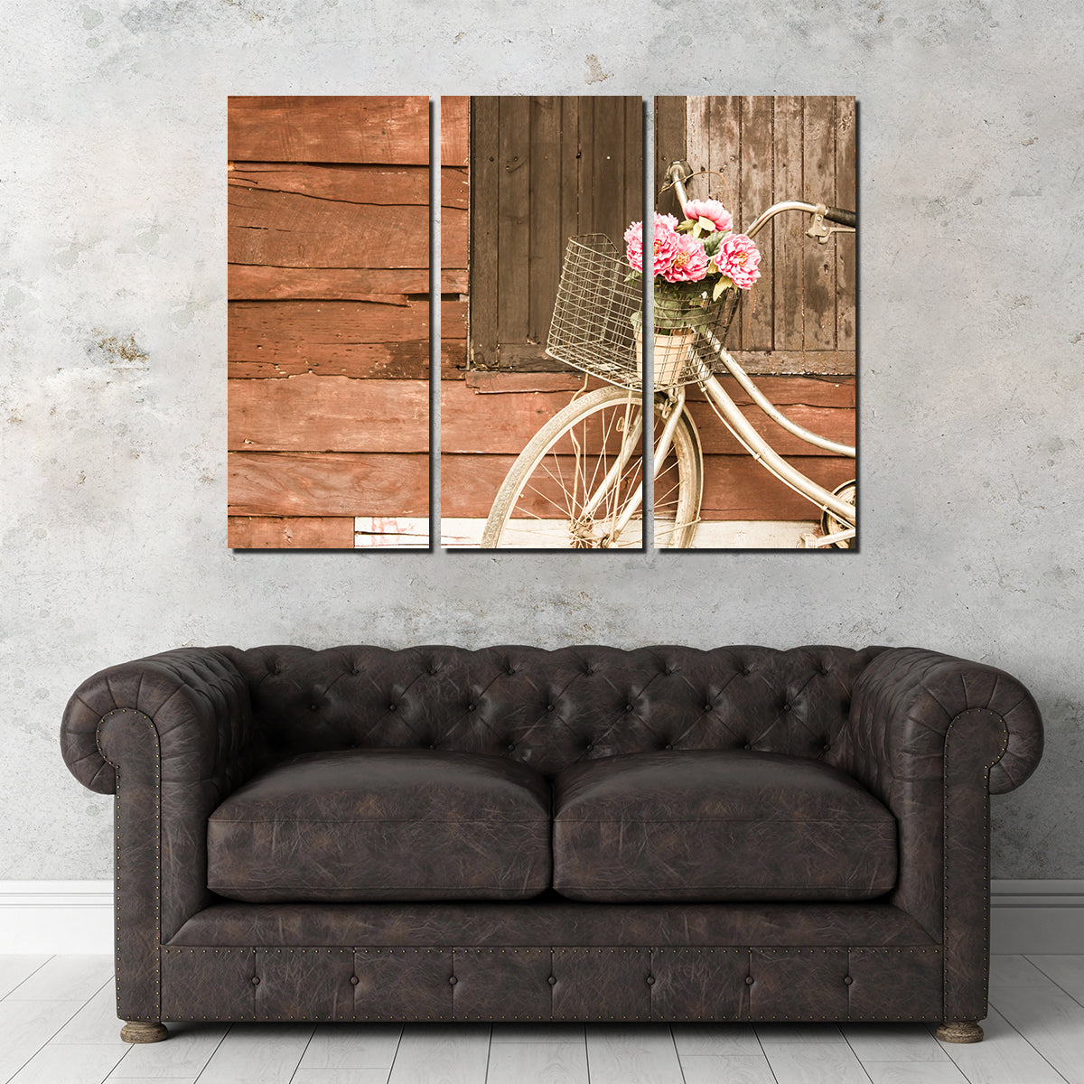Flowers in a Bicycle Basket Wall Art