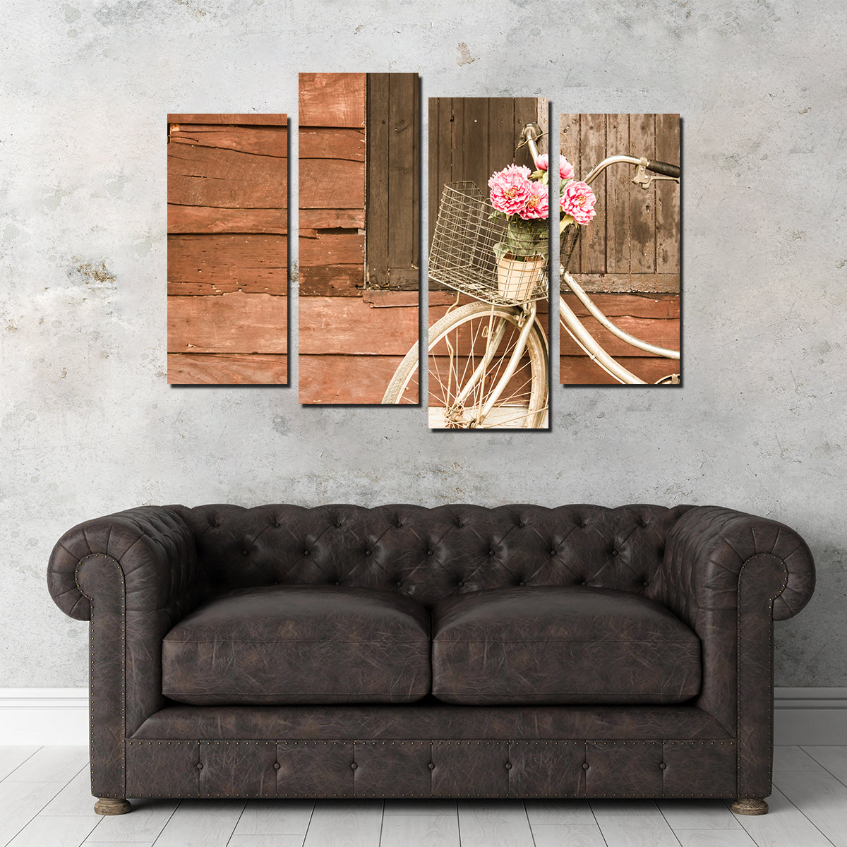 Flowers in a Bicycle Basket Wall Art
