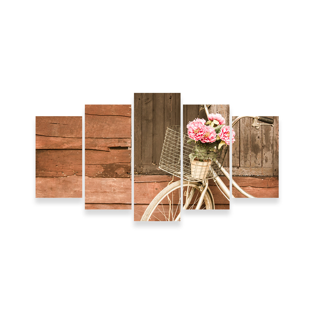 Flowers in a Bicycle Basket Wall Art