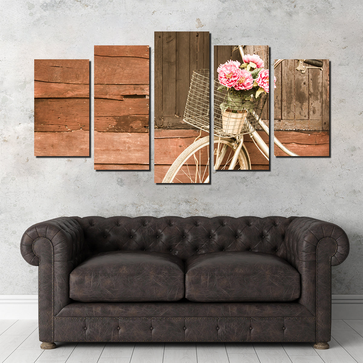 Flowers in a Bicycle Basket Wall Art
