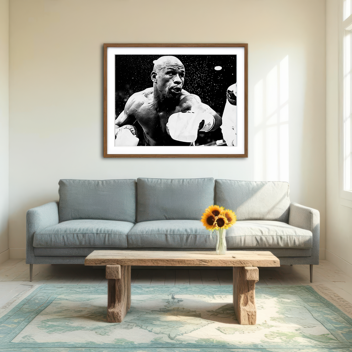 AUTO-MOCKUP ROOM | Floyd Mayweather Jr. Grayscale Wall Art