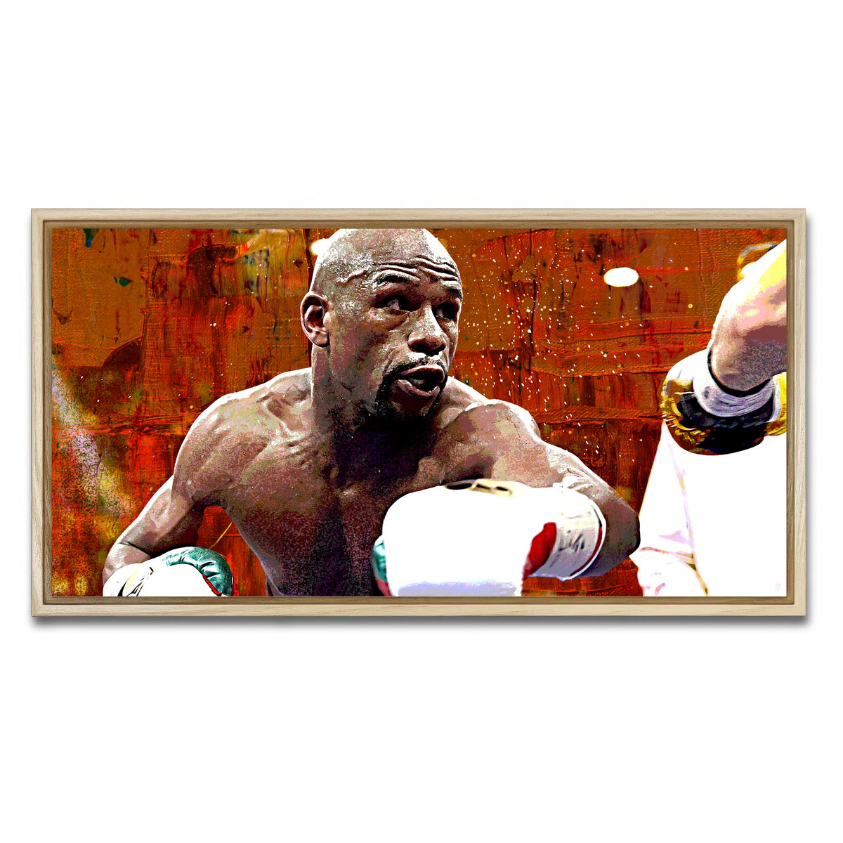 AUTO-MOCKUP WHITE | Floyd Mayweather Jr. | 1 Piece | Natural Framed Canvas | group=2x1