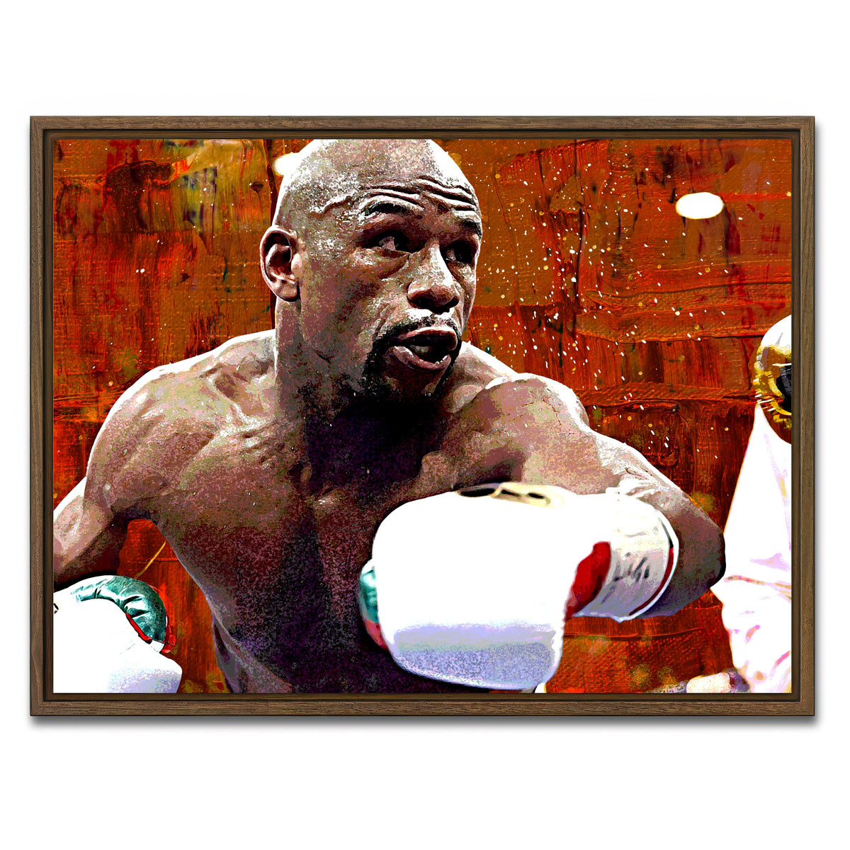 AUTO-MOCKUP WHITE | Floyd Mayweather Jr. | 1 Piece | Walnut Framed Canvas | group=4x3