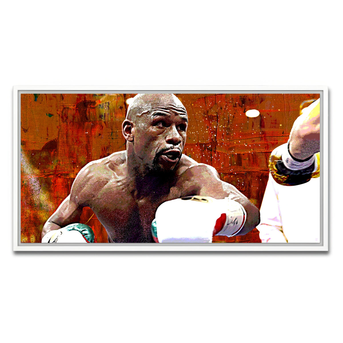 AUTO-MOCKUP WHITE | Floyd Mayweather Jr. | 1 Piece | White Framed Canvas | group=2x1
