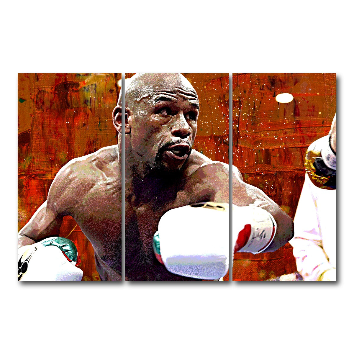 AUTO-MOCKUP WHITE | Floyd Mayweather Jr. | 3 Piece | Gallery Wrap Canvas | group=12x24
