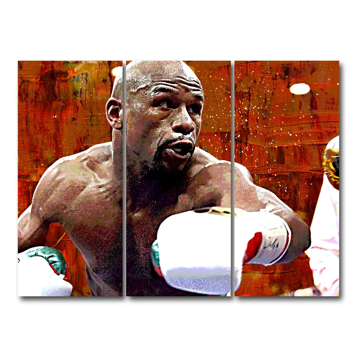 AUTO-MOCKUP WHITE | Floyd Mayweather Jr. | 3 Piece | Gallery Wrap Canvas | group=8x18