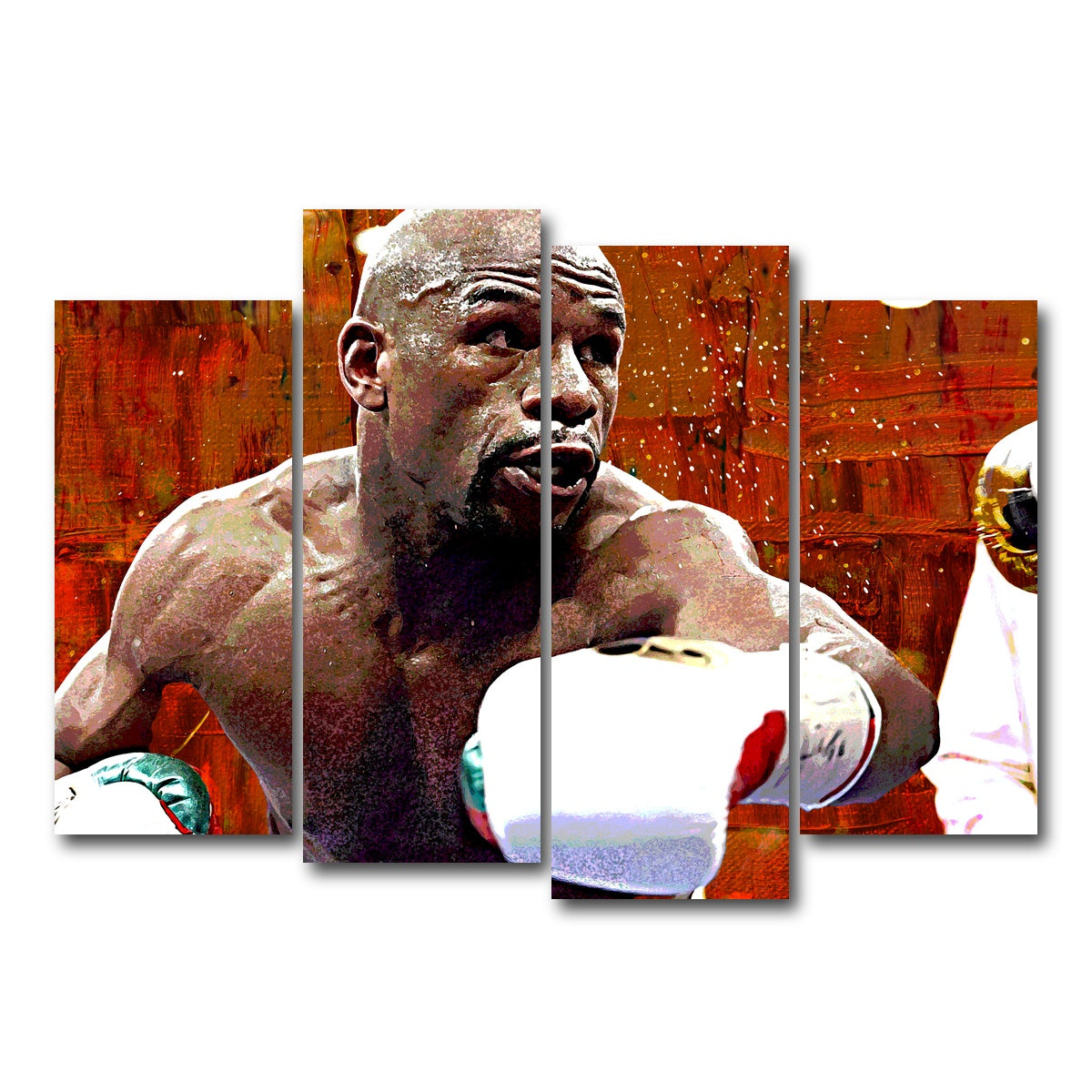 AUTO-MOCKUP WHITE | Floyd Mayweather Jr. | 4 Piece | Gallery Wrap Canvas | group=4_normal