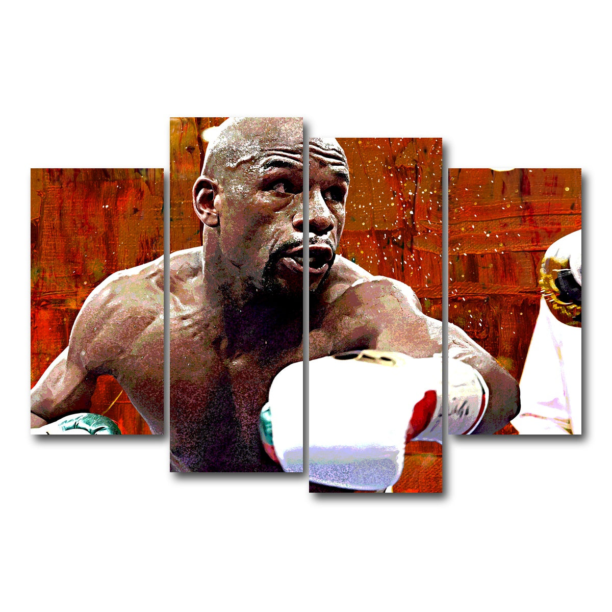 AUTO-MOCKUP WHITE | Floyd Mayweather Jr. | 4 Piece | Gallery Wrap Canvas | group=4_short
