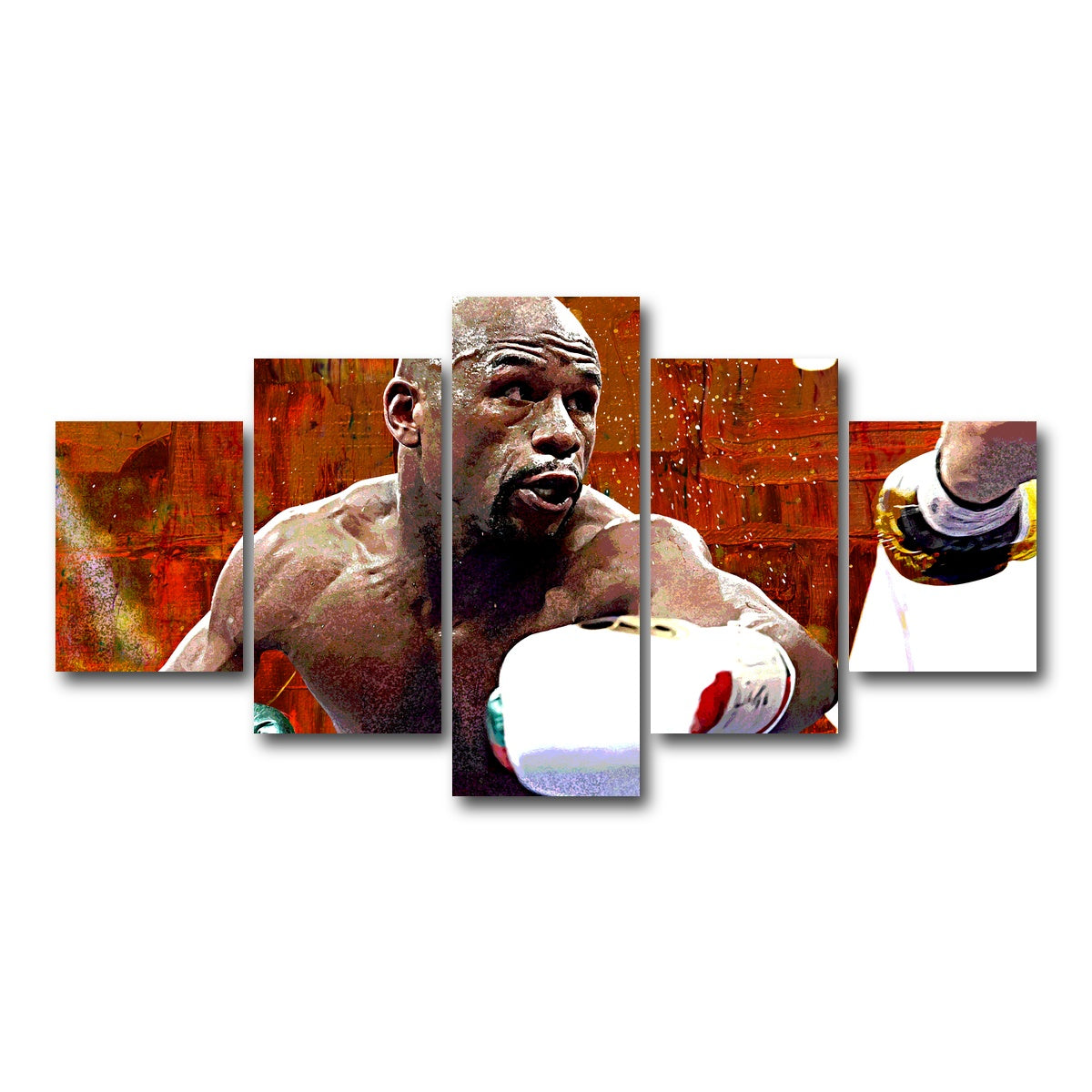 AUTO-MOCKUP WHITE | Floyd Mayweather Jr. | 5 Piece | Gallery Wrap Canvas | group=5_short