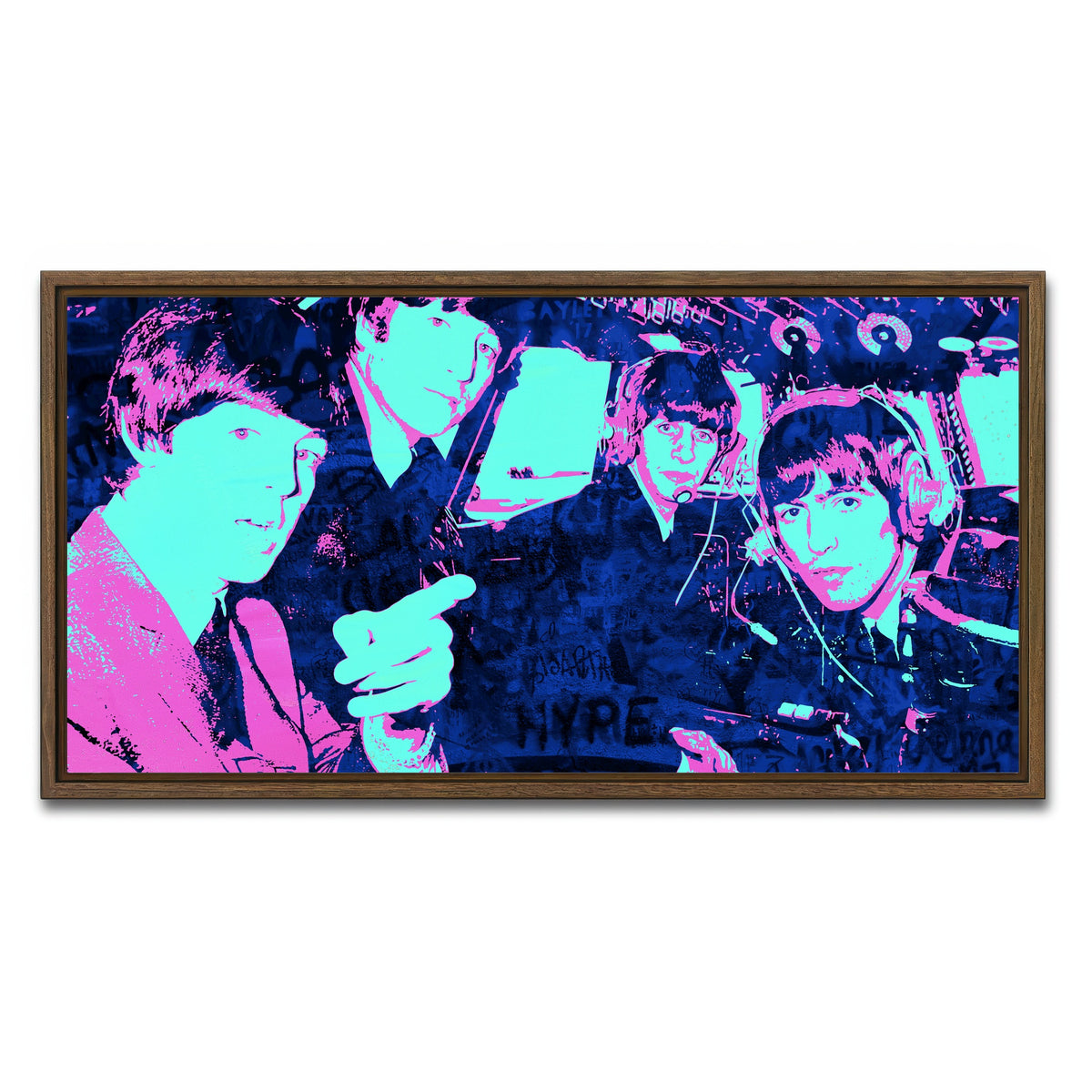 AUTO-MOCKUP WHITE | Fly Beatles | 1 Piece | Walnut Framed Canvas | group=2x1
