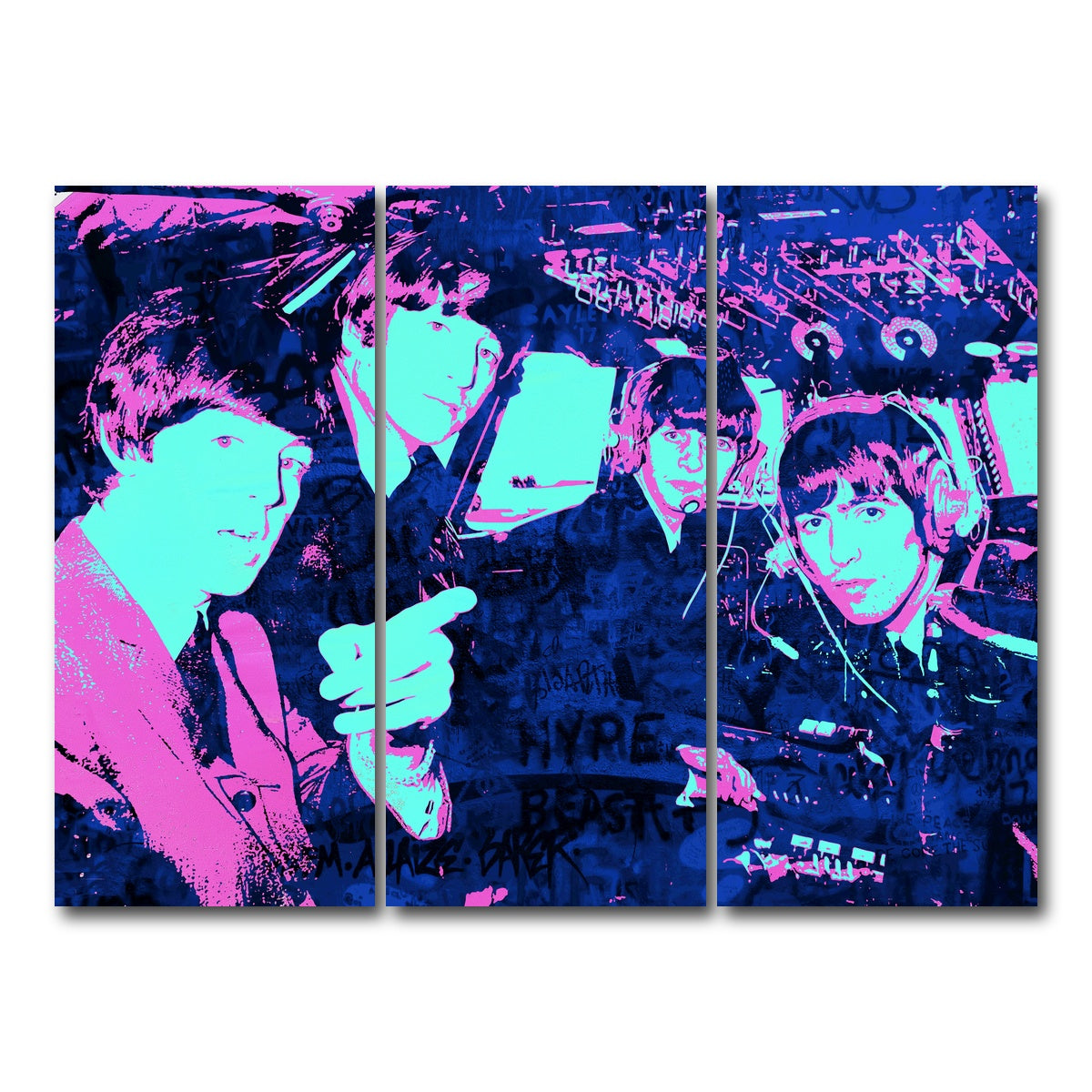AUTO-MOCKUP WHITE | Fly Beatles | 3 Piece | Gallery Wrap Canvas | group=8x18