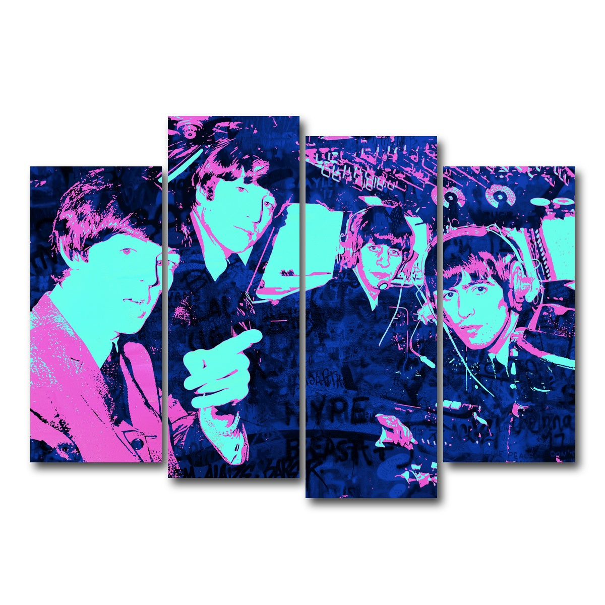AUTO-MOCKUP WHITE | Fly Beatles | 4 Piece | Gallery Wrap Canvas | group=4_normal