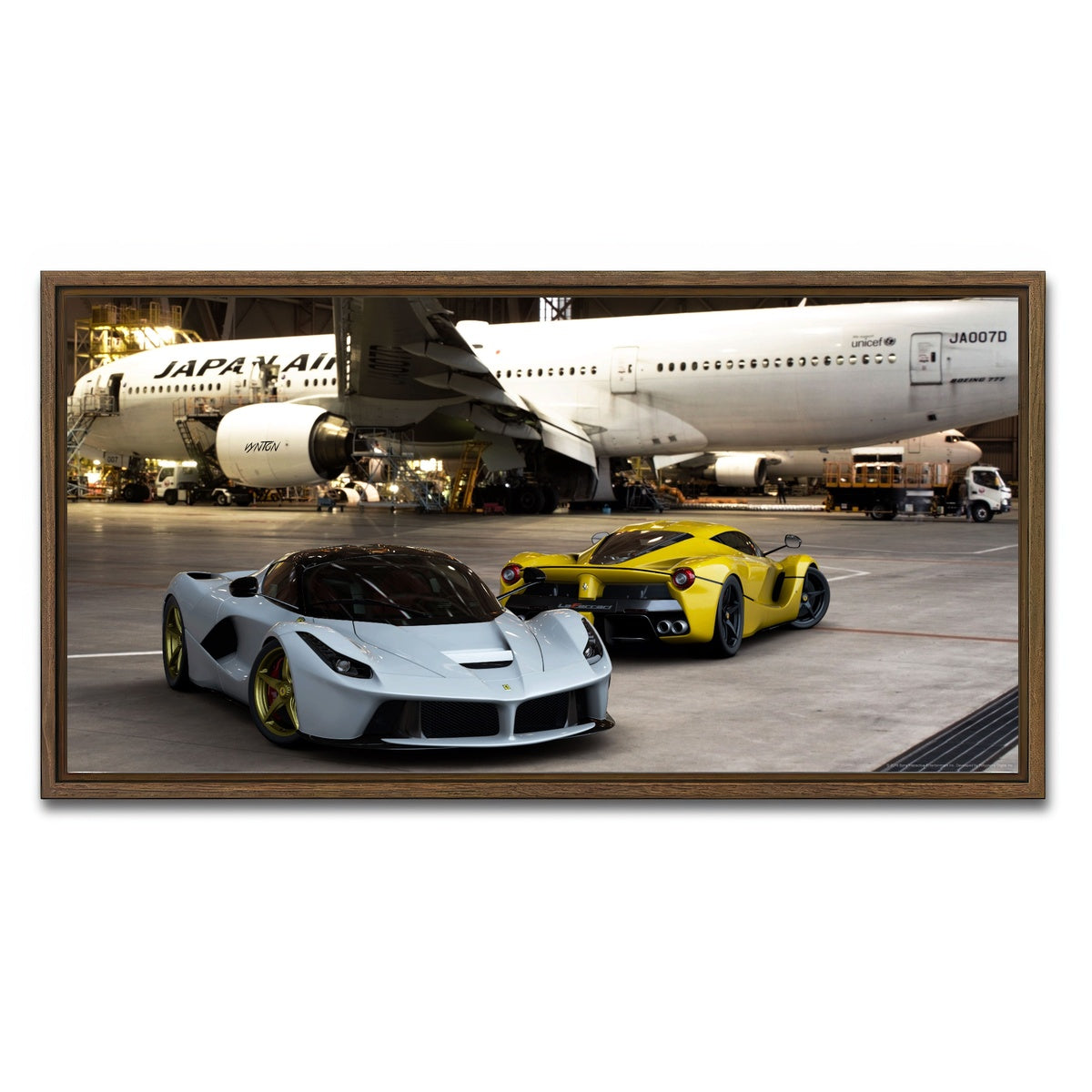 AUTO-MOCKUP WHITE | Fly or Fall | 1 Piece | Walnut Framed Canvas | group=2x1