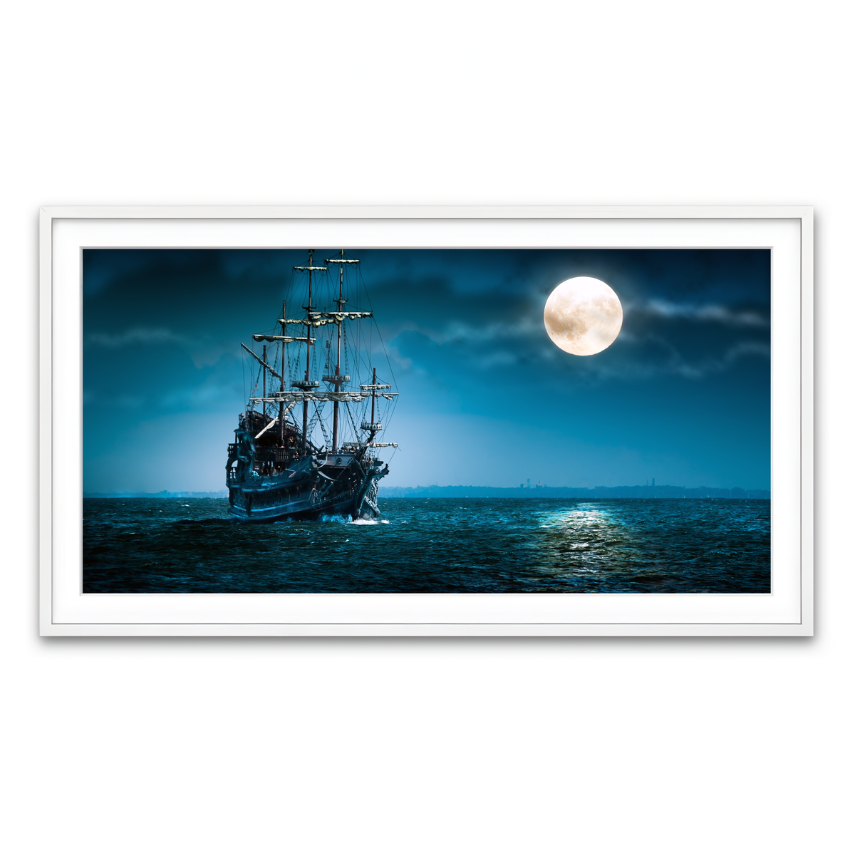 Framed Print 2x1 White