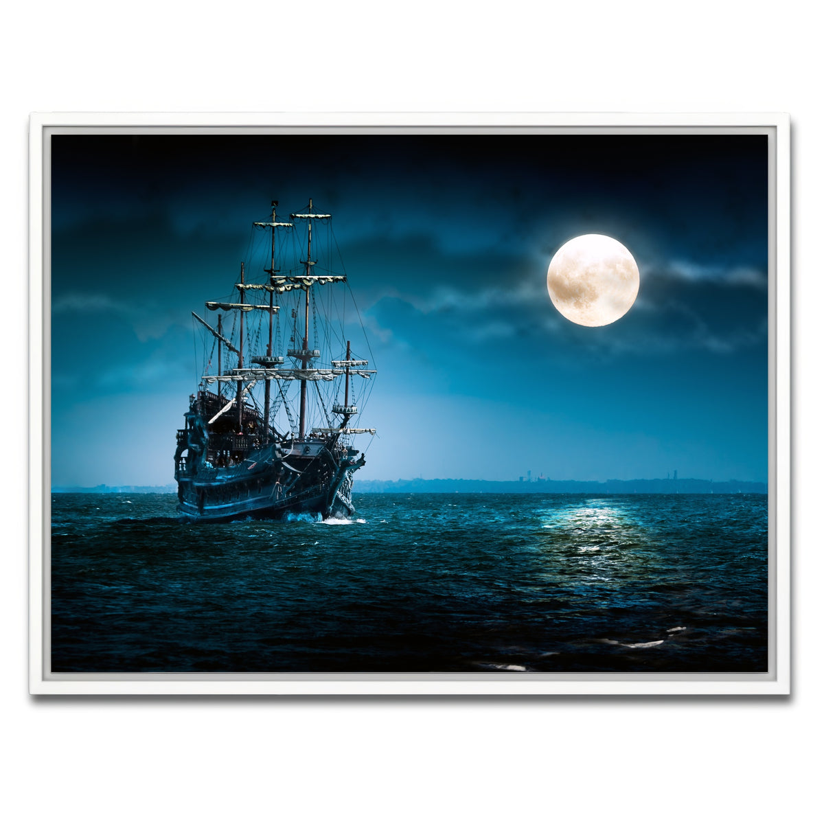 AUTO-MOCKUP WHITE | Flying Dutchman Moonlit | 1 Piece | White Framed Canvas | group=4x3