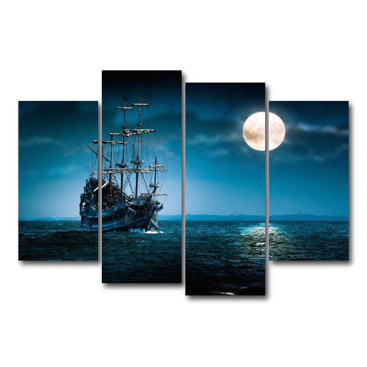 AUTO-MOCKUP WHITE | Flying Dutchman Moonlit | 4 Piece | Gallery Wrap Canvas | group=4_short
