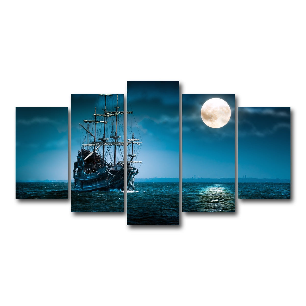 AUTO-MOCKUP WHITE | Flying Dutchman Moonlit | 5 Piece | Gallery Wrap Canvas | group=5_normal