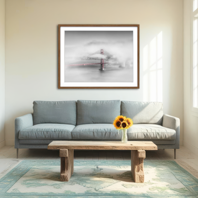 AUTO-MOCKUP ROOM | Foggy Golden Gate Bridge Wall Art