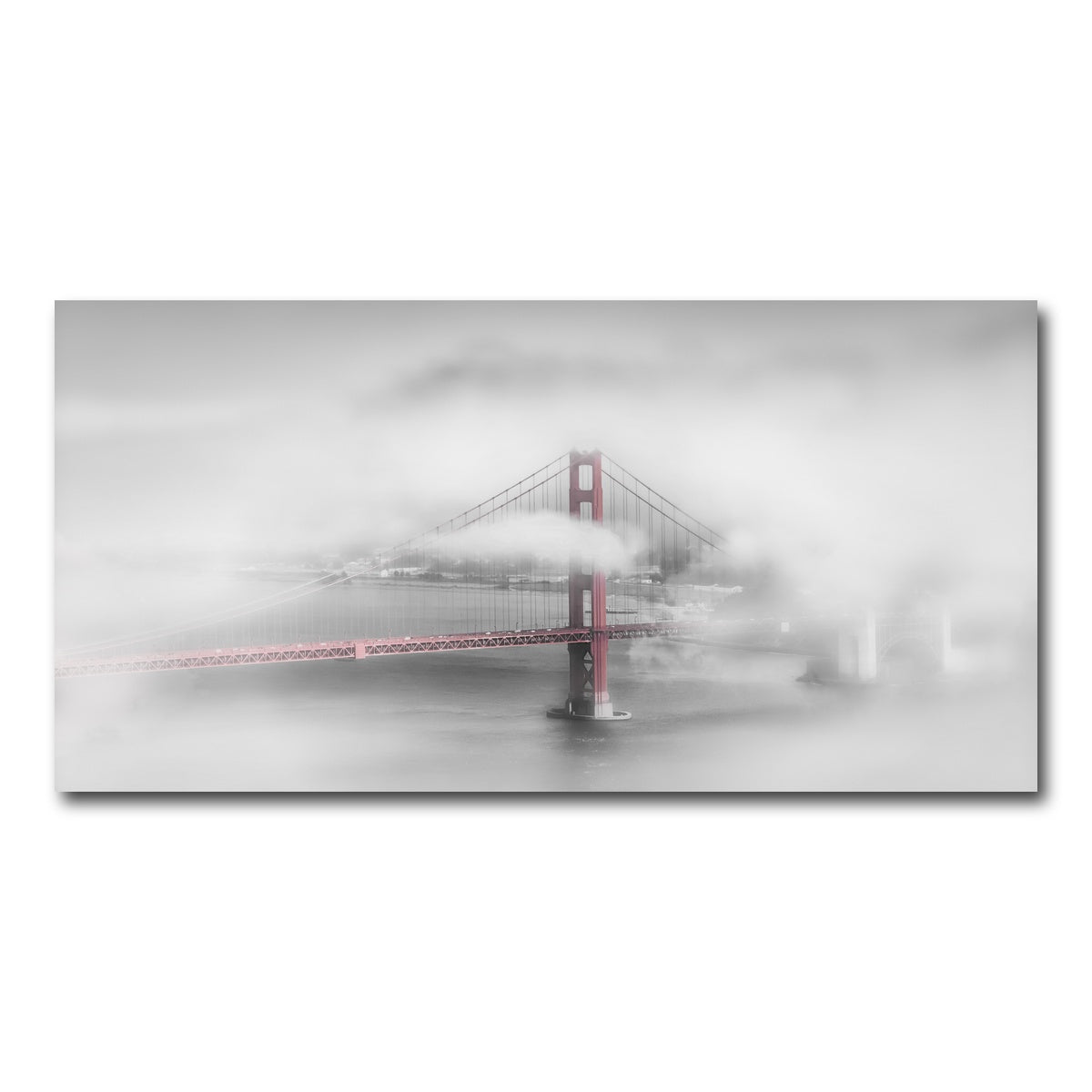 AUTO-MOCKUP WHITE | Foggy Golden Gate Bridge | 1 Piece | Gallery Wrap Canvas | group=2x1