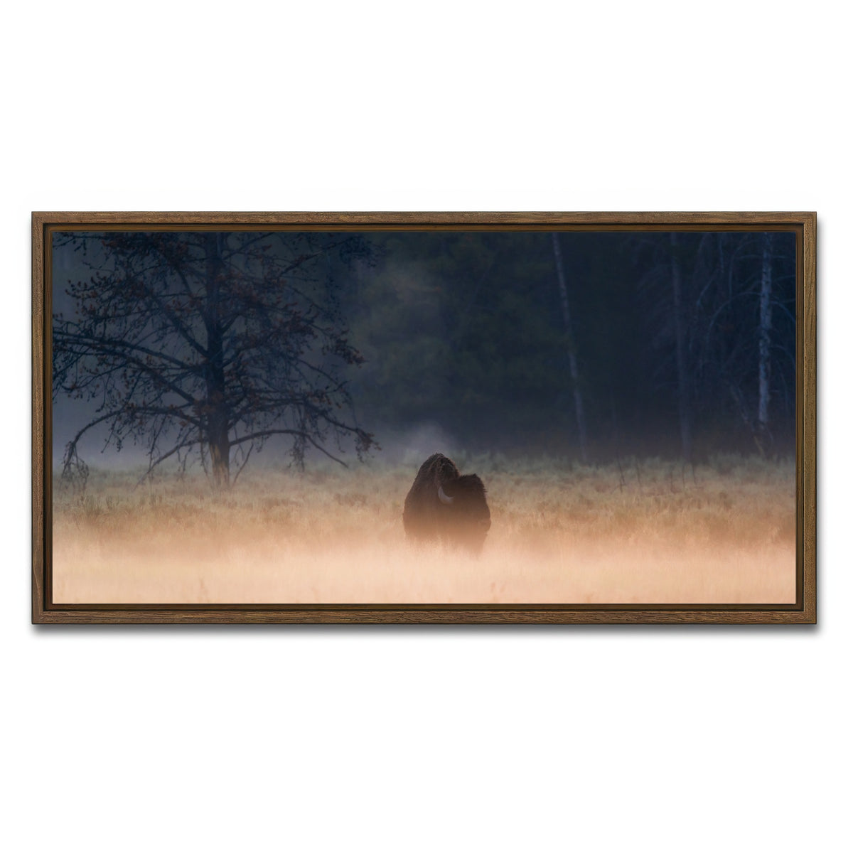 AUTO-MOCKUP WHITE | Foggy Morning | 1 Piece | Walnut Framed Canvas | group=2x1