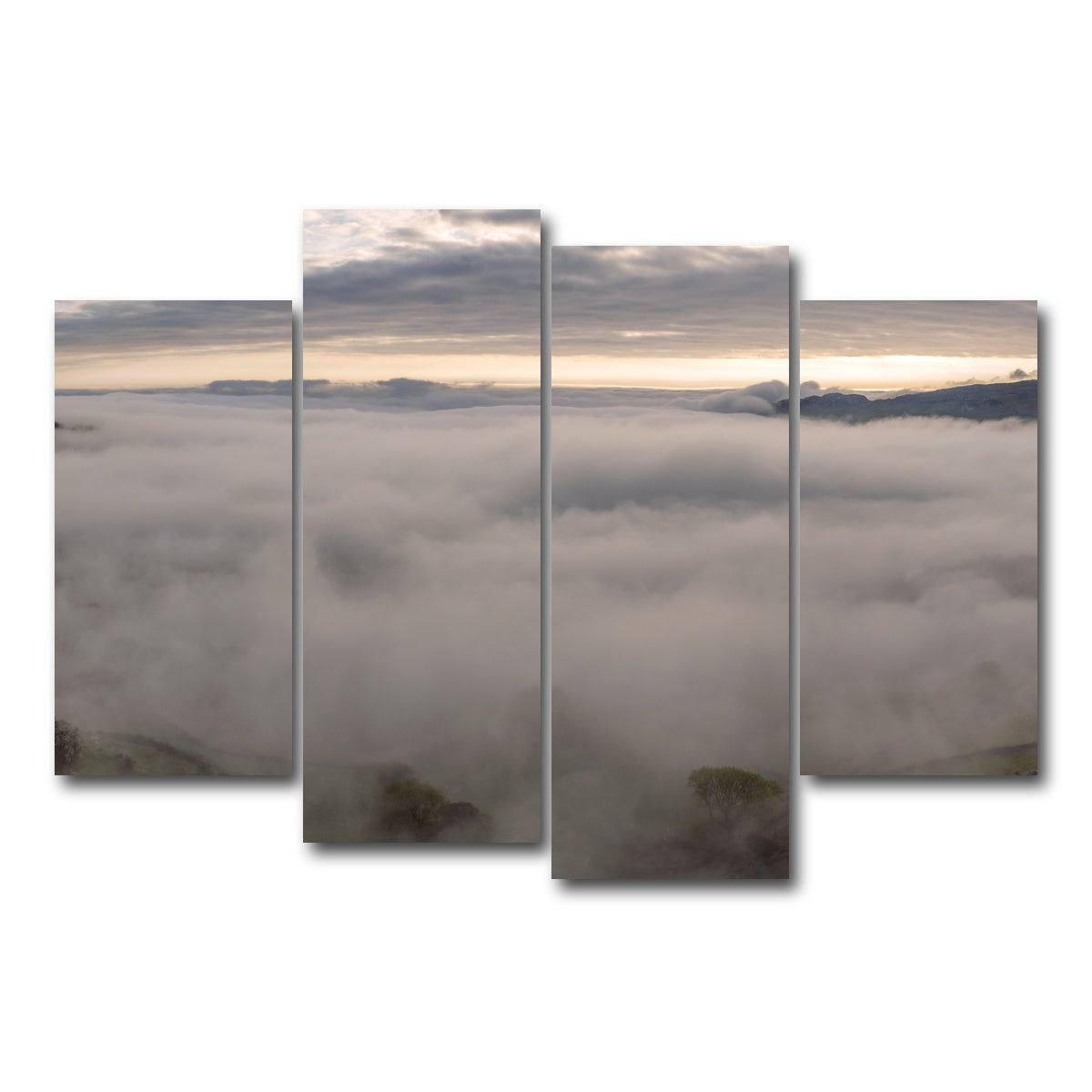 AUTO-MOCKUP WHITE | Foggy Snowdonia | 4 Piece | Gallery Wrap Canvas | group=4_short