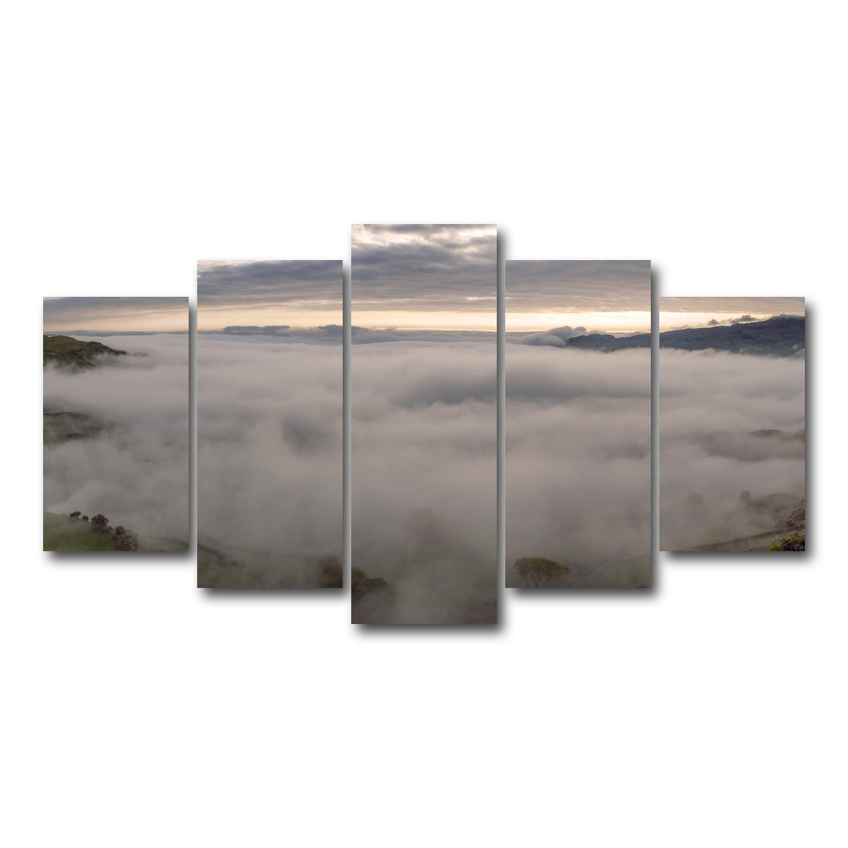AUTO-MOCKUP WHITE | Foggy Snowdonia | 5 Piece | Gallery Wrap Canvas | group=5_normal