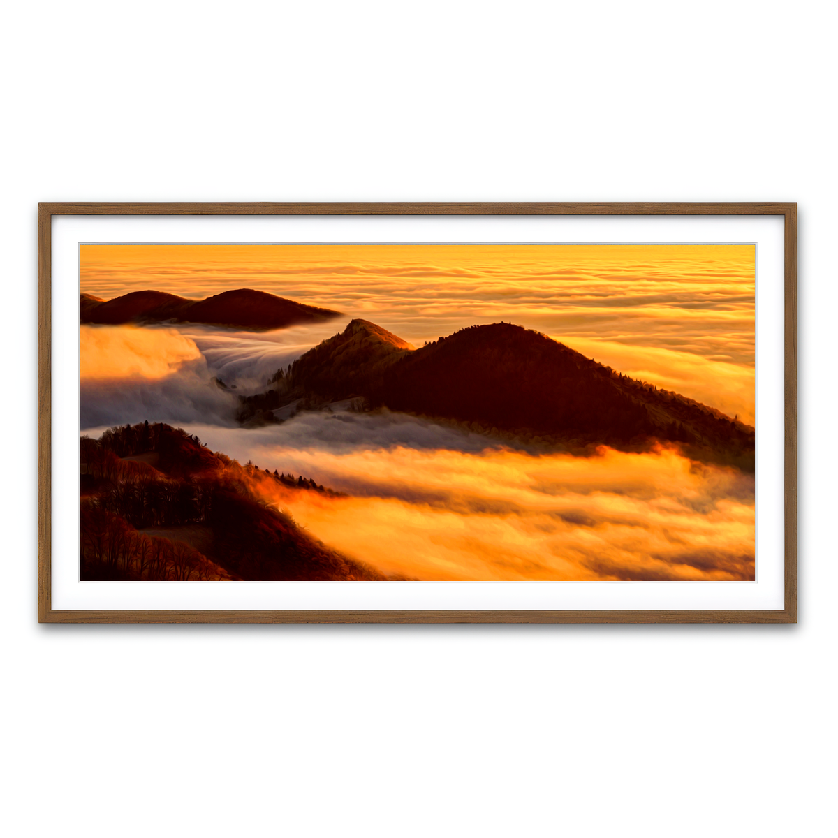 Framed Print 2x1 Walnut