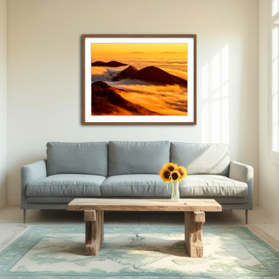 AUTO-MOCKUP ROOM | Foggy Sunset Wall Art