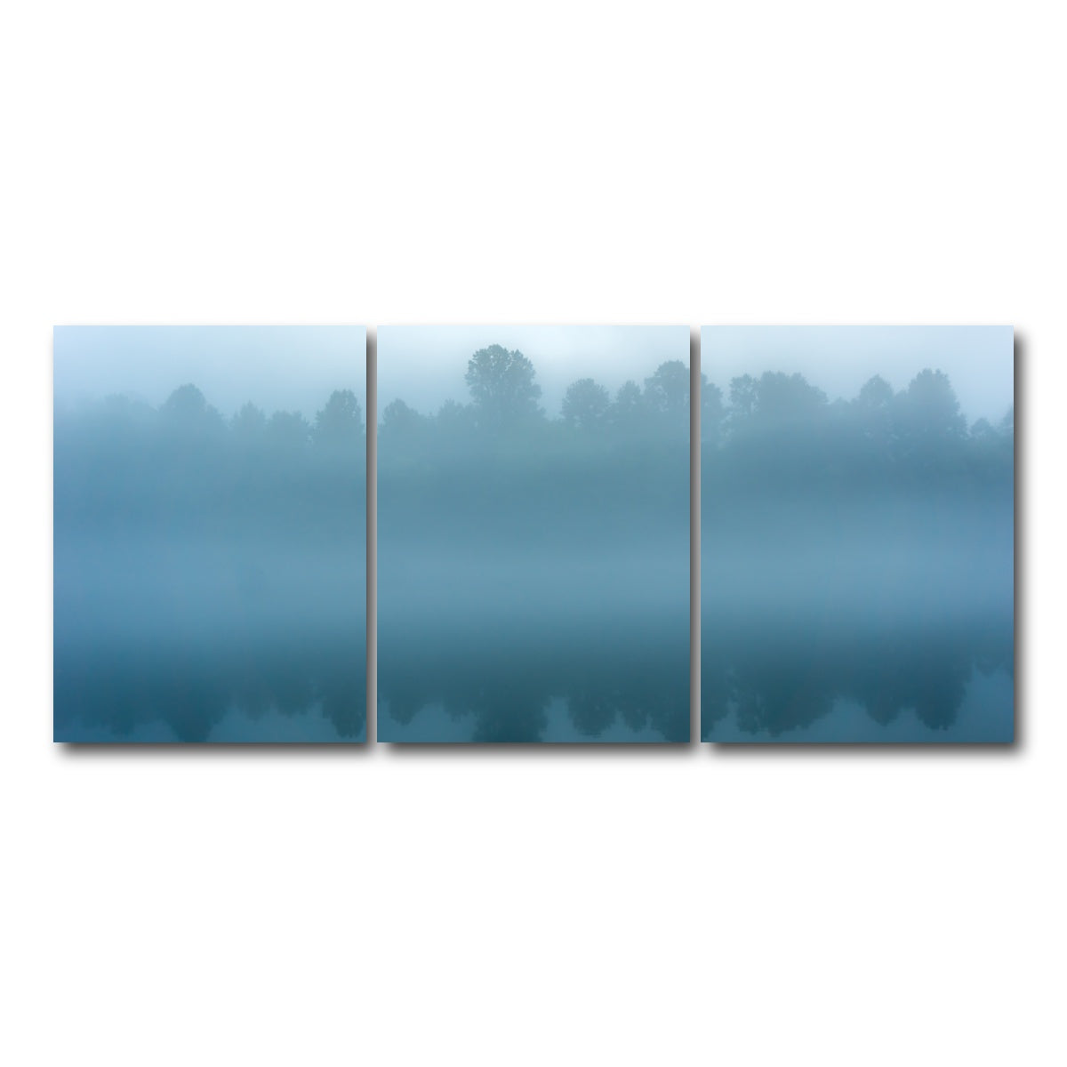 AUTO-MOCKUP WHITE | Foggy Tennessee Morning on the River | 3 Piece | Gallery Wrap Canvas | group=18x24