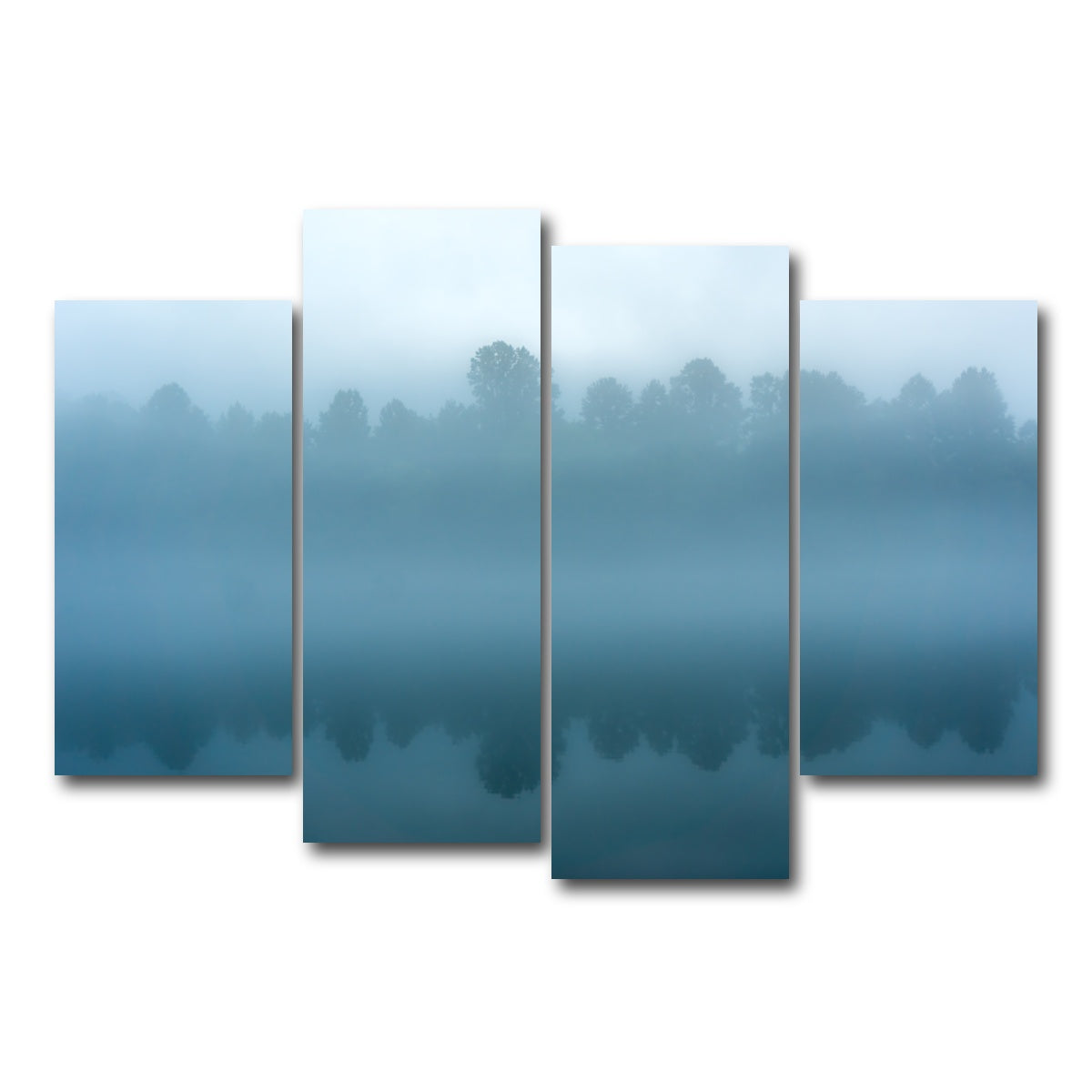 AUTO-MOCKUP WHITE | Foggy Tennessee Morning on the River | 4 Piece | Gallery Wrap Canvas | group=4_short