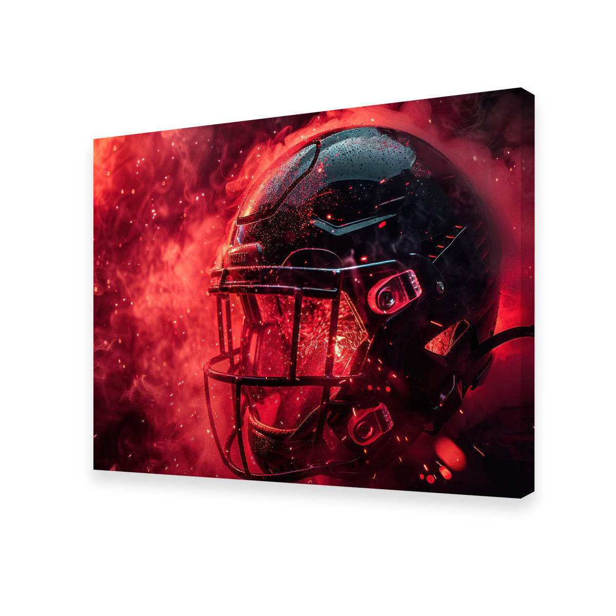 Football Helmet Red Wall Art