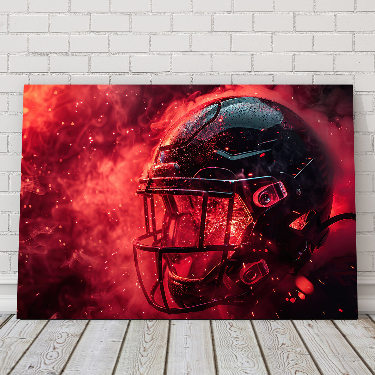 Football Helmet Red Wall Art