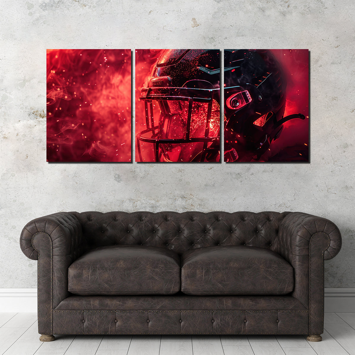 Football Helmet Red Wall Art