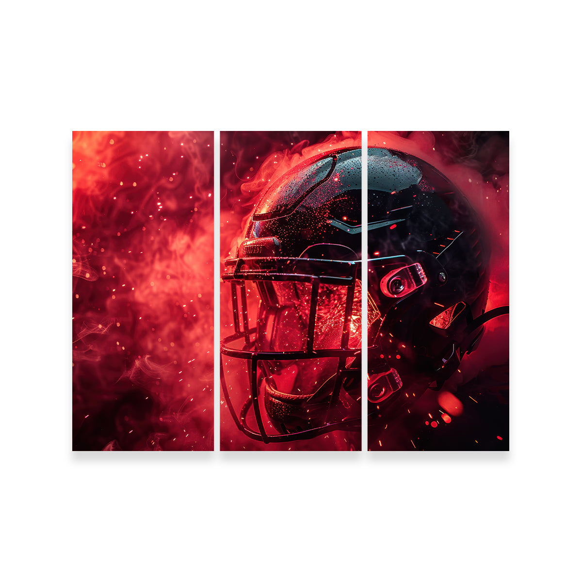 Football Helmet Red Wall Art