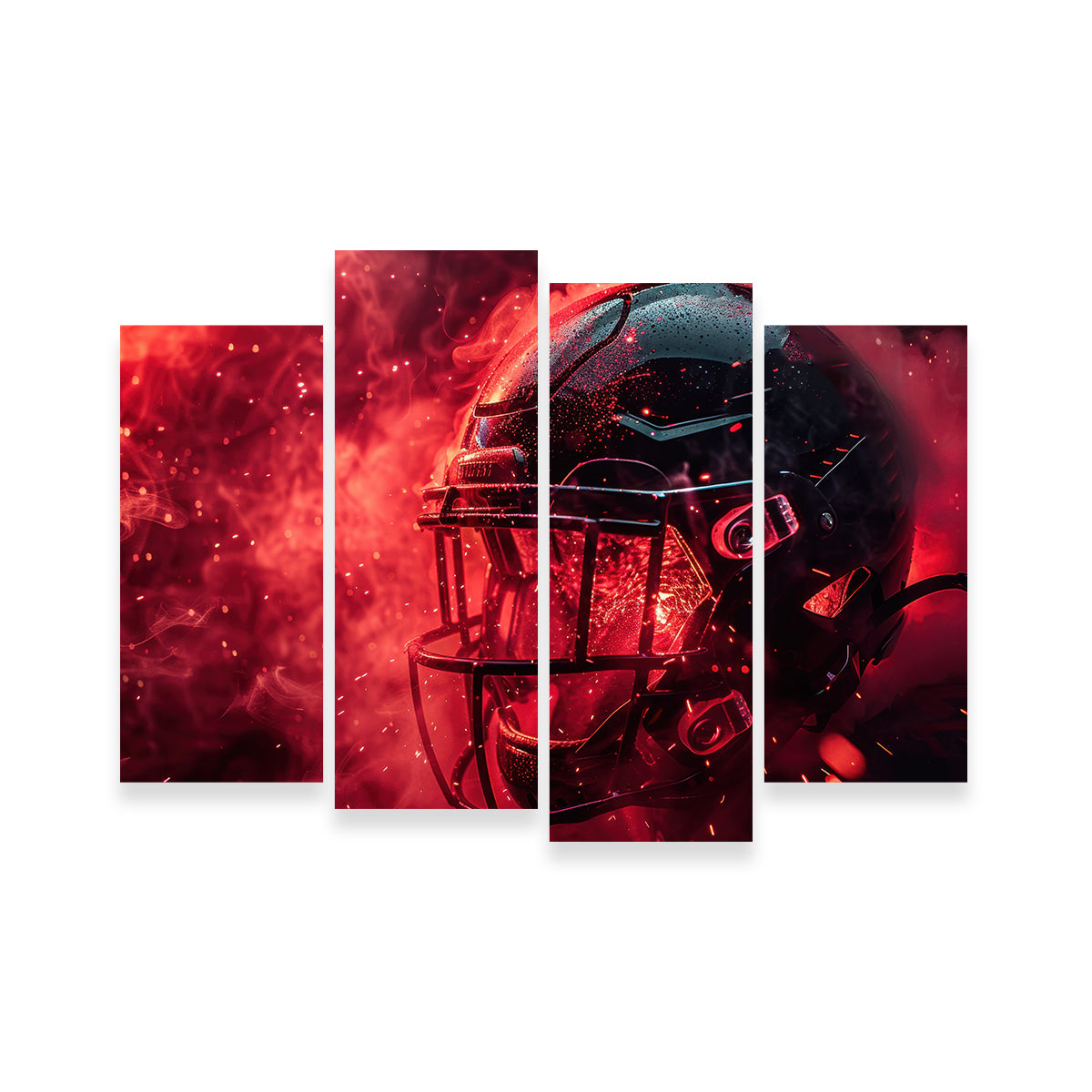 Football Helmet Red Wall Art