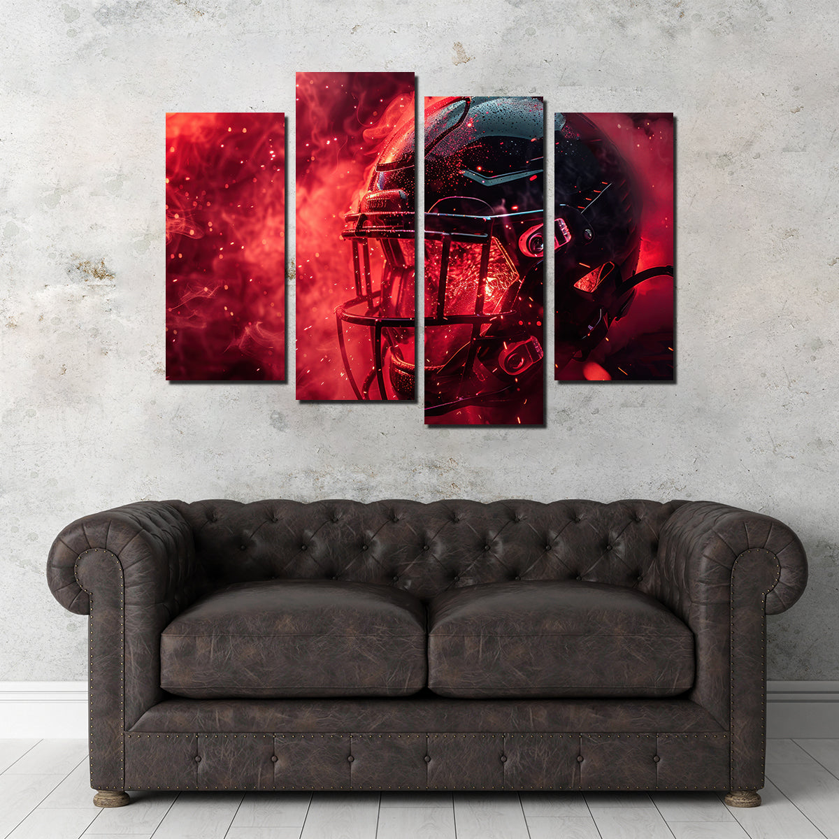 Football Helmet Red Wall Art