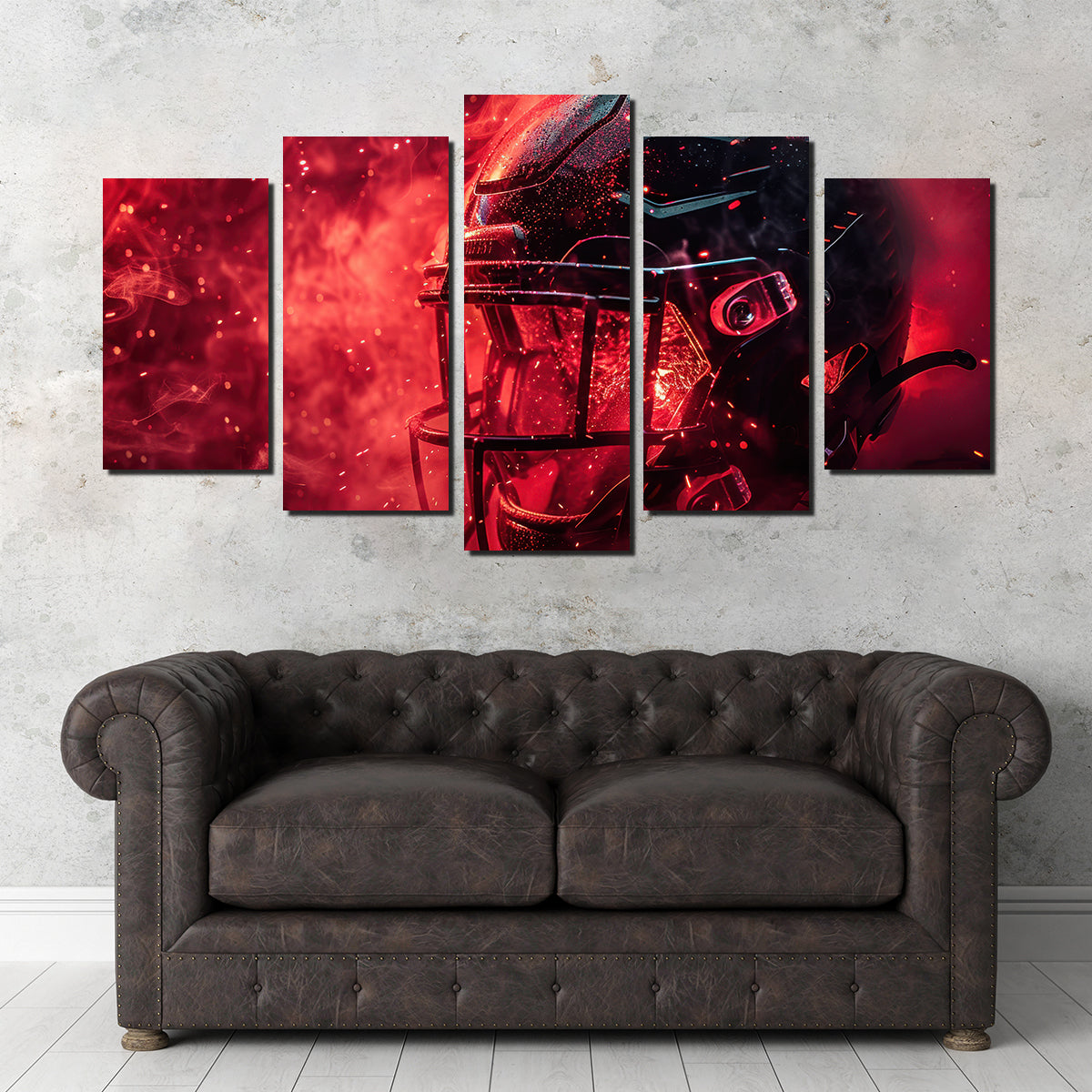 Football Helmet Red Wall Art