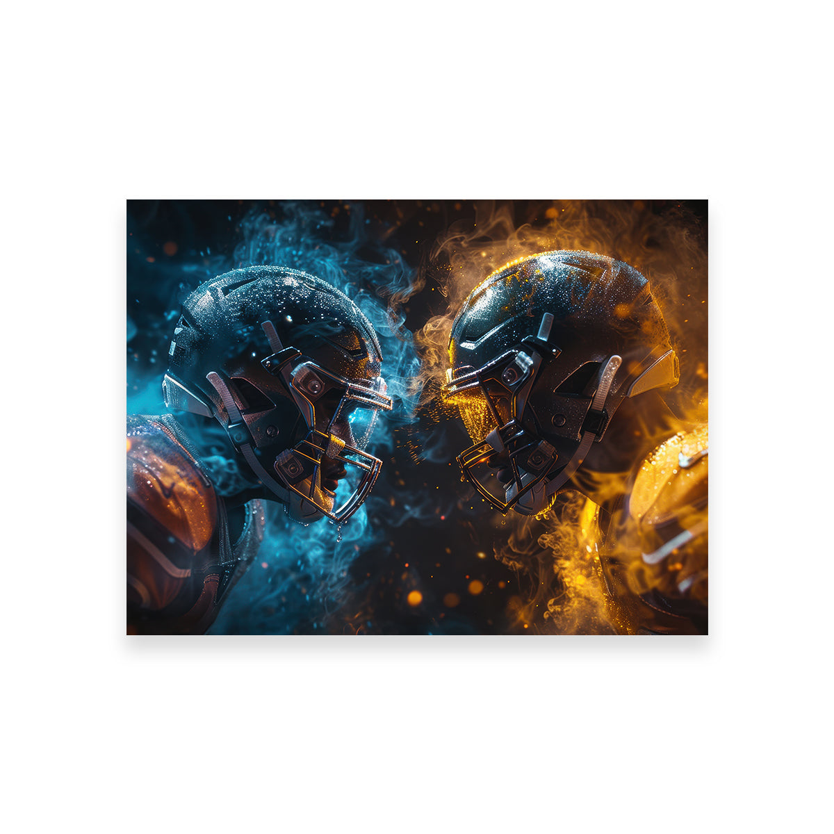 Football Players Head to Head Wall Art