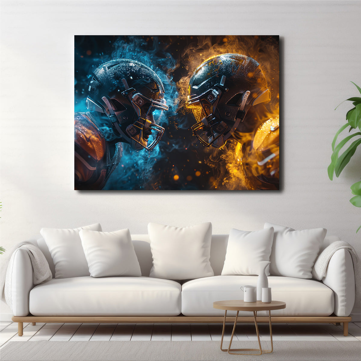 Football Players Head to Head Wall Art