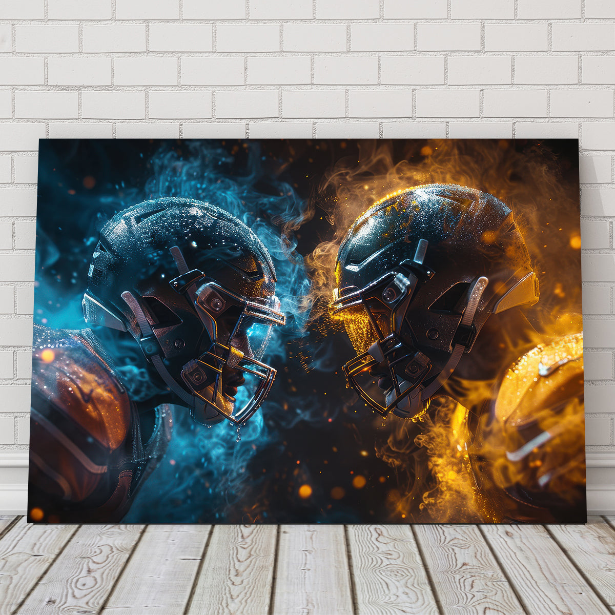 Football Players Head to Head Wall Art