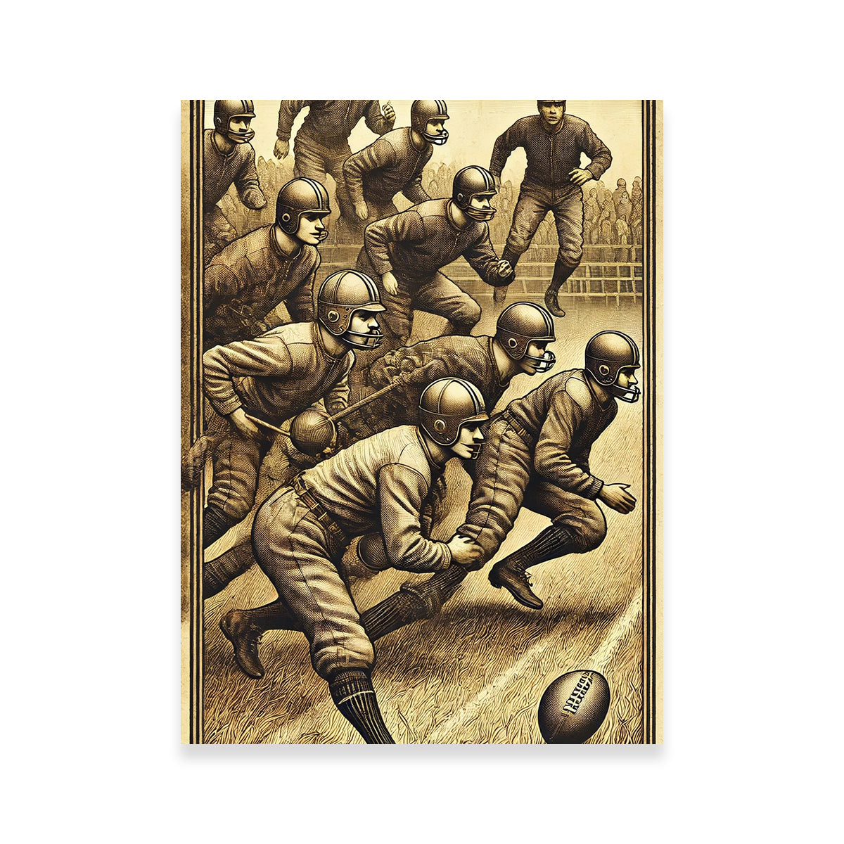 Football Scene 19th Century Wall Art