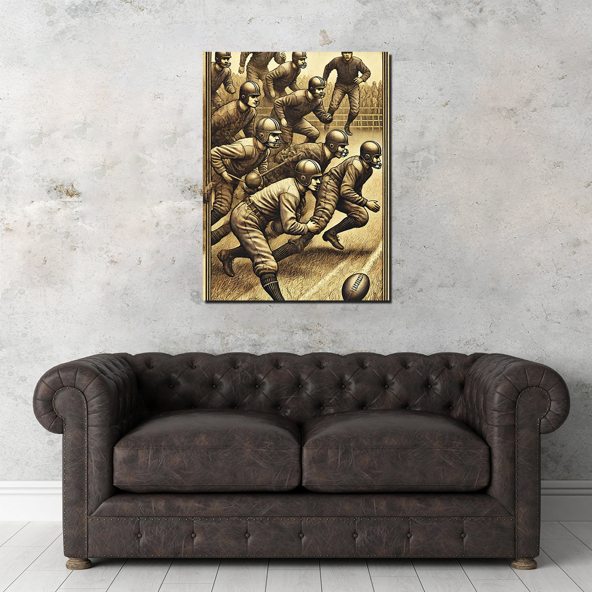 Football Scene 19th Century Wall Art