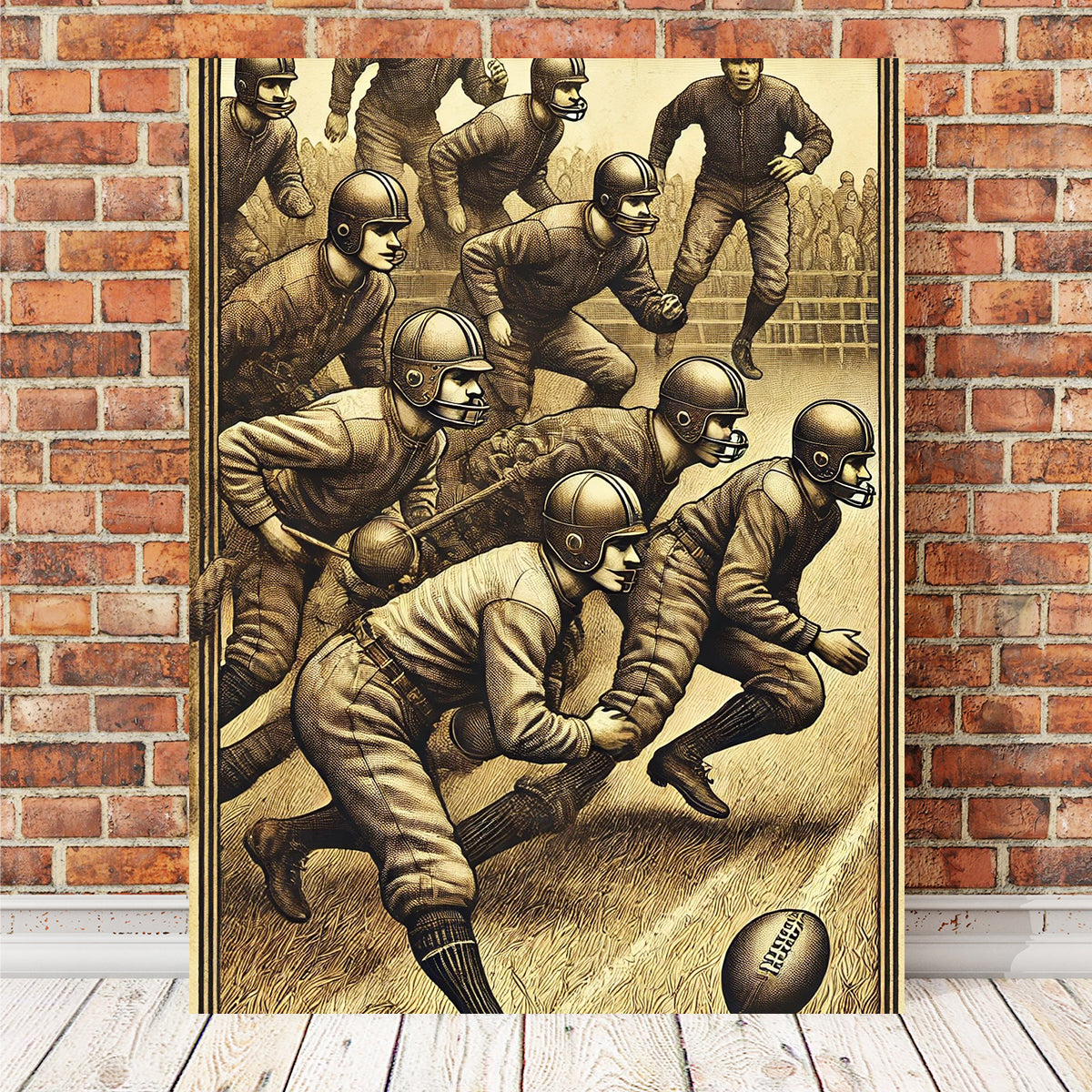 Football Scene 19th Century Wall Art